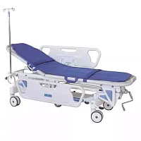 MET SILENCE Тележка-каталка для перевозки больных с   регулировкой высоты, КОЛЕСА 200мм, МАТРАС 80мм