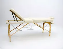 MET Comfort PRO W3 Стол массажный на деревянном каркасе, с трёхсекционной панелью кремового цвета