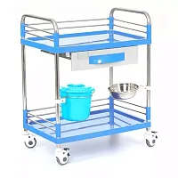 МЕТ ТP-300 Стол манипуляционный с двумя полками, тазом и ведерком на кронштейнах