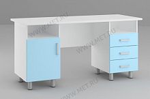 СК02-02 МДФ Стол врача письменный с двумя тумбами ниша+дверь и ниша+три ящика